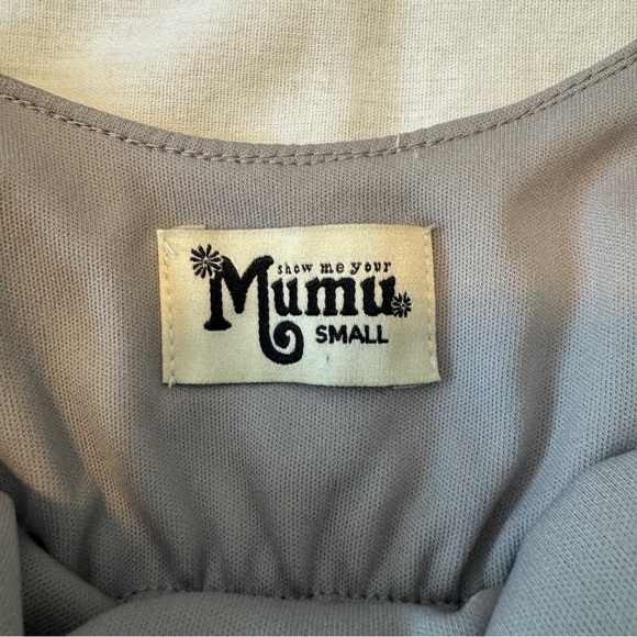 Show Me Your Mumu Small Caitlin Ruffle Maxi Dress in Gray ~ Bridesmaid Formal - Picture 7 of 9